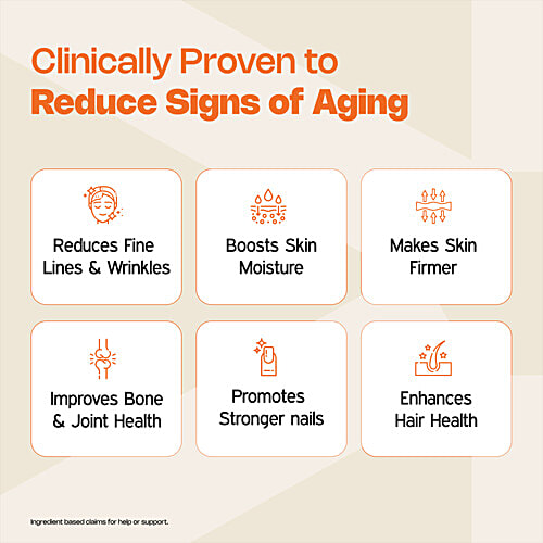 Nutriburst Orange Flavour Japanese Marine Collagen, 100 g High Absorption 8 g Collagen