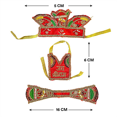 Pujashree Hanumanji Vastra for 4 inches idol, 3 Pcs  