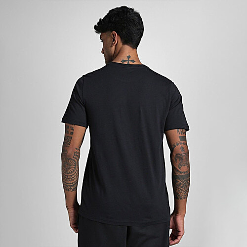 Puma Men's Black Cotton Regular Fit Logo Printed Sports T-Shirt, 1 pc (Size - L)