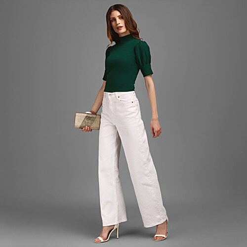 Purvaja Women's Green Regular Fit Crop Top, 1 pc (Size - XL) 