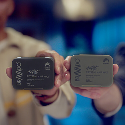 Bravado Artist Strong Hold Crystal Hair Wax For Men, 75 g  Natural Shine, Easy to Re-style, Nourishes & Moisturises Hair