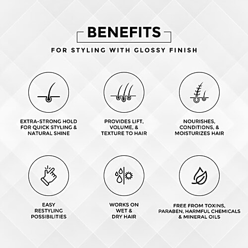 Bravado Artist Strong Hold Crystal Hair Wax For Men, 75 g  Natural Shine, Easy to Re-style, Nourishes & Moisturises Hair