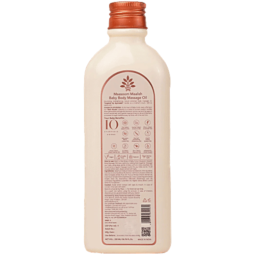 Baby Forest Maasoom Maalish Baby Body Massage Oil, 200 ml  Enriched with Veldt Grape Rujamari Til oil Derma safe