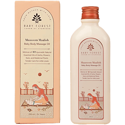 Baby Forest Maasoom Maalish Baby Body Massage Oil, 200 ml  Enriched with Veldt Grape Rujamari Til oil Derma safe