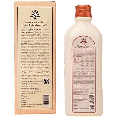 Baby Forest Maasoom Maalish Baby Body Massage Oil, 200 ml  Enriched with Veldt Grape Rujamari Til oil Derma safe