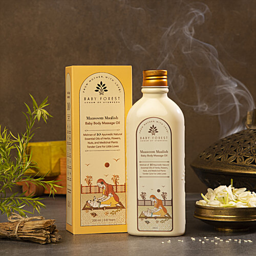 Baby Forest Maasoom Maalish Baby Body Massage Oil, 200 ml  Enriched with Veldt Grape Rujamari Til oil Derma safe