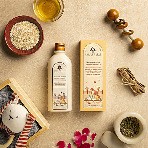 Baby Forest Maasoom Maalish Baby Body Massage Oil, 200 ml  Enriched with Veldt Grape Rujamari Til oil Derma safe