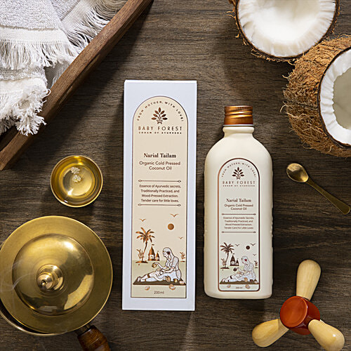 Baby Forest Narial Tailam Organic Cold Pressed Coconut Oil, 200 ml