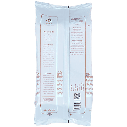 Baby Forest Neer 99.9% Water Baby Wipes, 72 pcs Ideal for 0 Plus Months, Protects Baby's Skin, 3x Thicker & Softer