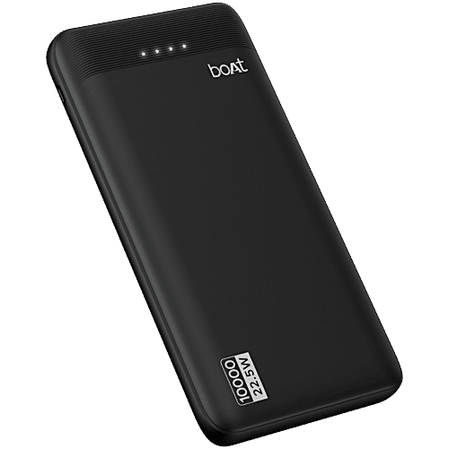 boAt 10000mAh Power Bank With 22.5W Fast Charging, Wireless Charging, 12-Layer Smart IC Protection, LED Indicators, Aluminium Casing - Obsidian Black, 1 pc  