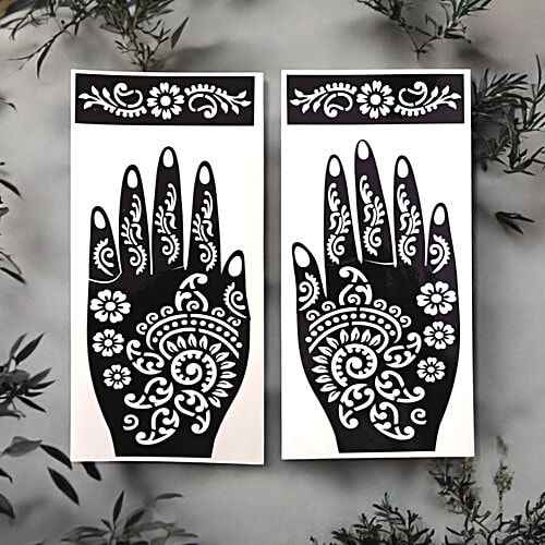House of Festivals Mehndi Sticker For Both Hands - 20.32 cm, 1 Pair  Perfect for Every Festive Occasion, Convenient Choice