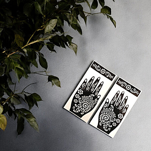 House of Festivals Mehndi Sticker For Both Hands - 20.32 cm, 1 Pair  Perfect for Every Festive Occasion, Convenient Choice
