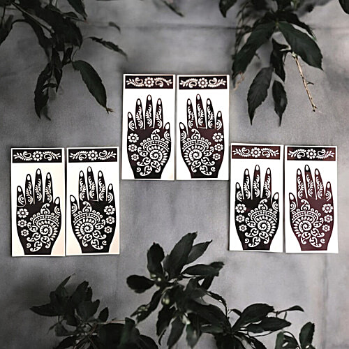 House of Festivals Mehndi Sticker For Both Hands - 20.32 cm, 1 Pair  Perfect for Every Festive Occasion, Convenient Choice
