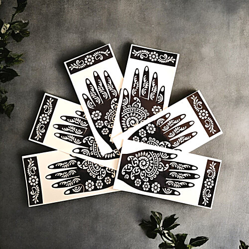 House of Festivals Mehndi Sticker For Both Hands - 20.32 cm, 1 Pair  Perfect for Every Festive Occasion, Convenient Choice