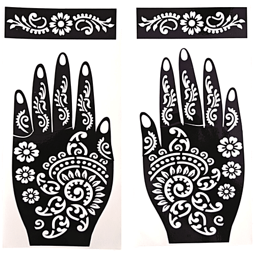 House of Festivals Mehndi Sticker For Both Hands - 20.32 cm, 1 Pair  Perfect for Every Festive Occasion, Convenient Choice