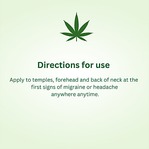 Hampa Wellness Hemp Migraine Pain Relief Roll On, 10 ml  Improves Circulation, Reduces Stress, Soothing Sensation