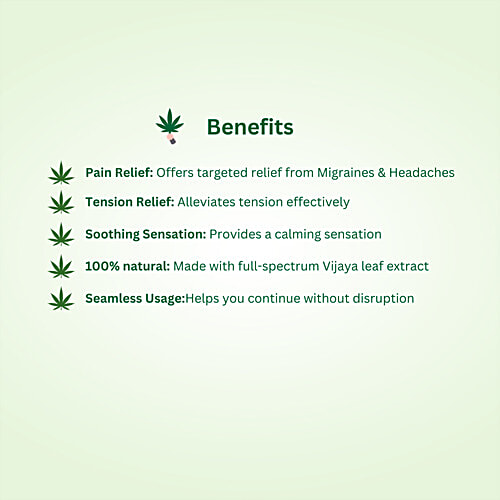 Hampa Wellness Hemp Migraine Pain Relief Roll On, 10 ml  Improves Circulation, Reduces Stress, Soothing Sensation