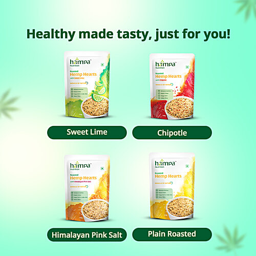 Hampa Nutrition Roasted Hemp Hearts With Sweet Lime, 100 g  Wholesome Nutrition, Edestin Protein, Omega 3-6+9 in Golden Ratio, Dietary Fitres