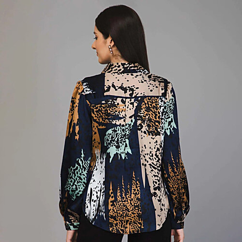 Purys Multicoloured Printed Shirt, 1 pc (Size - XL) Satin, Animal Print