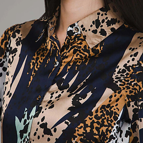 Purys Multicoloured Printed Shirt, 1 pc (Size - XL) Satin, Animal Print
