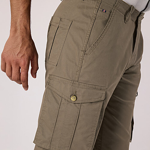 Hoversoul Cotton Lycra Cargo Pants - Khaki, 1 pc (Size - 36) Casual Wear, Comfort for All-Day Wear