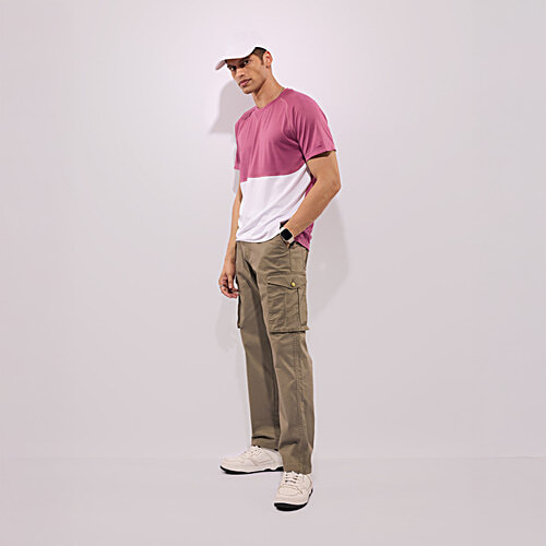 Hoversoul Cotton Lycra Cargo Pants - Khaki, 1 pc (Size - 36) Casual Wear, Comfort for All-Day Wear