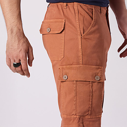 Hoversoul Cotton Lycra Overdyed Back Elastic Shorts - Rust Brown, 1 pc (Size - 36) Casual Wear, Comfort for All-Day Wear