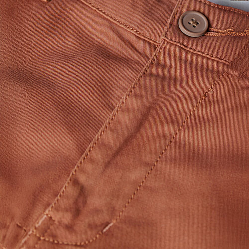 Hoversoul Cotton Lycra Overdyed Back Elastic Shorts - Rust Brown, 1 pc (Size - 36) Casual Wear, Comfort for All-Day Wear