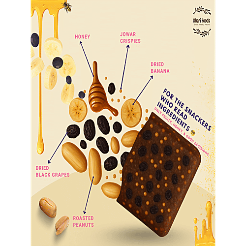 Khari Foods Honey & Fruits Mini Snack Bar, 100 g (Pack of 5) Vegan, No Added Sugar & Palm Oil