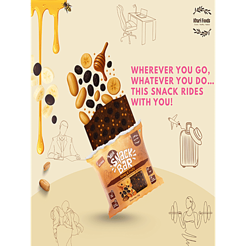 Khari Foods Honey & Fruits Mini Snack Bar, 100 g (Pack of 5) Vegan, No Added Sugar & Palm Oil