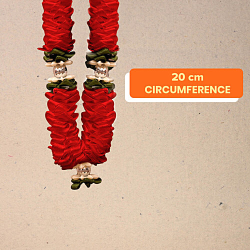Mayyur Pooja Mala - Red, 20 cm, 1 pc  