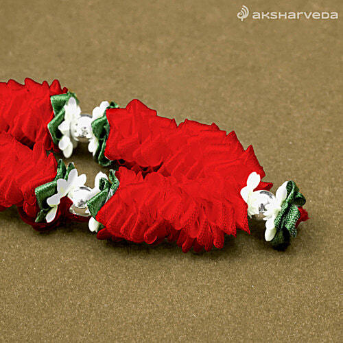 Mayyur Pooja Mala - Red, 20 cm, 1 pc  