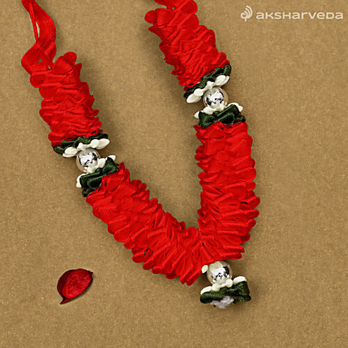 Mayyur Pooja Mala - Red, 20 cm, 1 pc  