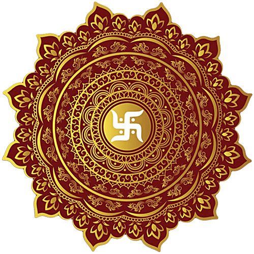 Mad Over Print Brown Mandala Backdrop With Swastik, 1 pc MDF, Backdrop, Swastik