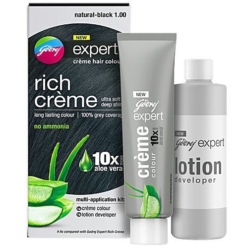 Godrej Expert Rich Creme - Natural Black, 1 pc (50 g + 50 ml each Pack) 