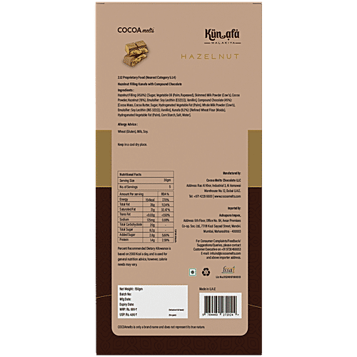 Cocoa Melts Kunafa Hazelnut Chocolate, 150 g