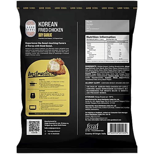 Good Seoul Soy Garlic Korean Fried Chicken, 275 g  Crispy, Juicy