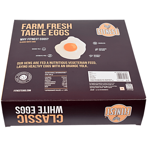 Fitnest Eggs Classic White Eggs, 25 pcs  