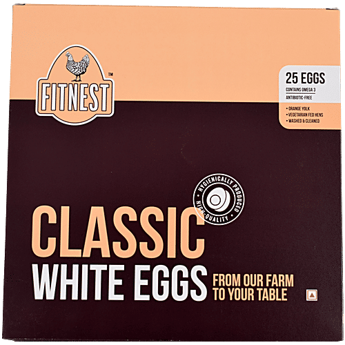 Fitnest Eggs Classic White Eggs, 25 pcs  
