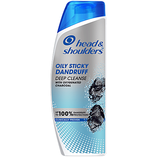 Head & Shoulders Deep Cleanse Anti-Dandruff Shampoo With Oxygenated Charcoal, 340 ml For Oily Scalp