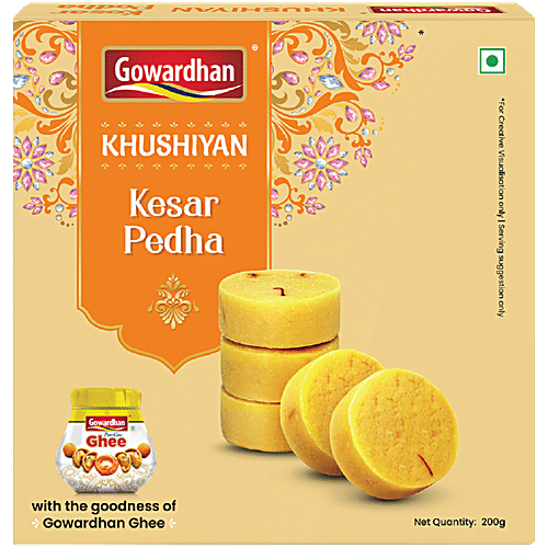 Gowardhan Khushiyan Kesar Pedha, 200 g  