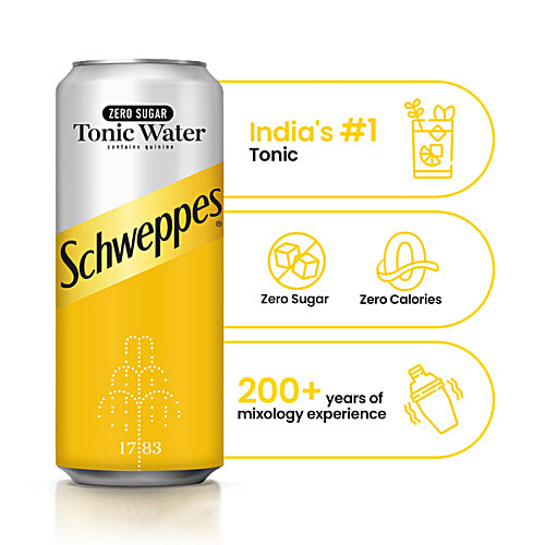 Schweppes Zero Sugar Tonic Water, 300 ml Contains Quinine