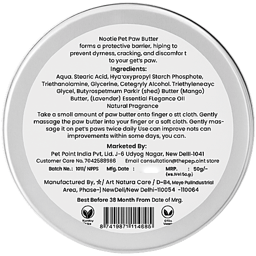 Nootie Pet Paw Butter, 100 g Natural Moisturiser for Dogs & Cats