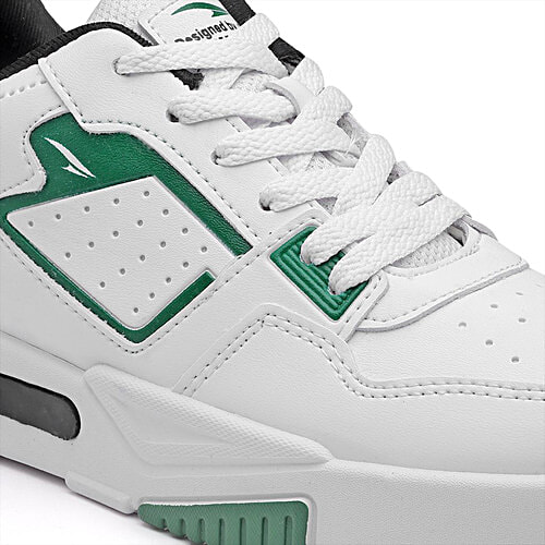 Asian Footwear Mexico-02 Men's Sneakers - White & Green, 1 Pair (UK/IND - 6) Perfect for Daily Wear, Comfort & Style