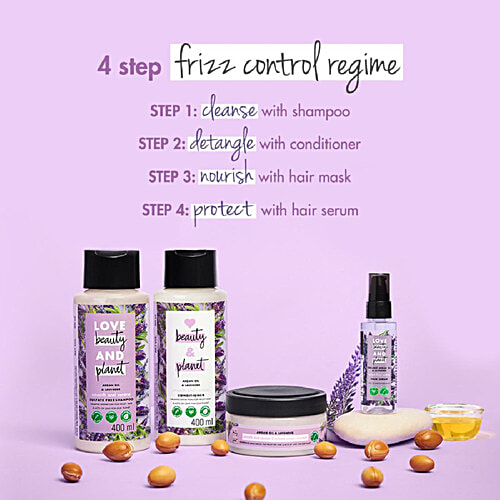 Love Beauty & Planet Argan Oil & Lavender Hair Mask - Anti-Frizz, 200 ml  Smooth and Serene 2-minute Magic Masque