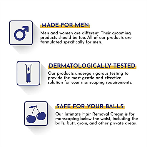 Mannlich Intimate/Private Hair Removal Cream For Men, 100 ml Dermatologically Tested, pH Balanced, Moisturizing, Gentle On Sensitive Skin