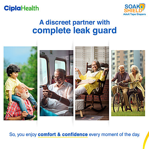 Soak Shield Tape Style Adult Diapers - L, 10 pcs