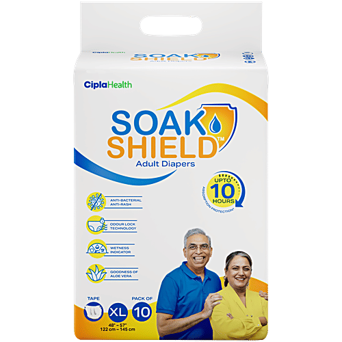 Soak Shield Tape Style Adult Diapers - XL, 10 pcs