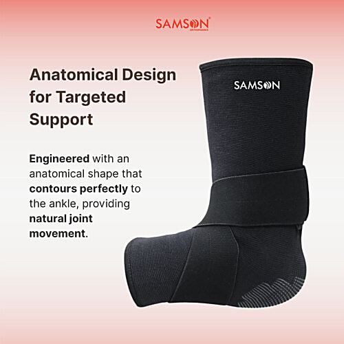 Samson Ankle Support With Binder - Large, 1 pc For Gym & Pain Relief