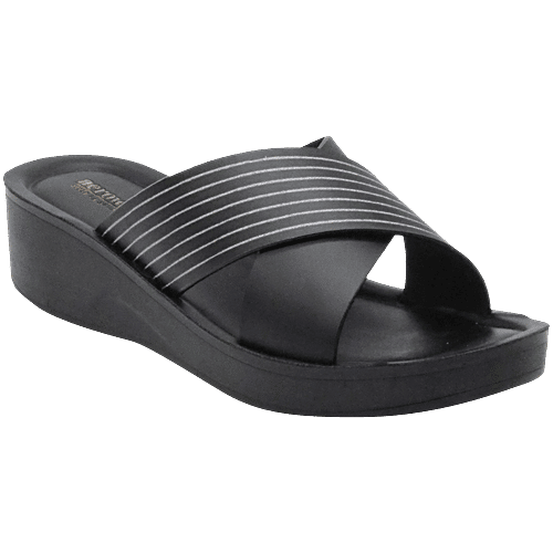 Aerowalk AT28 Women's Casual Black Slippers, 1 Pair (EU-36/IND-3)